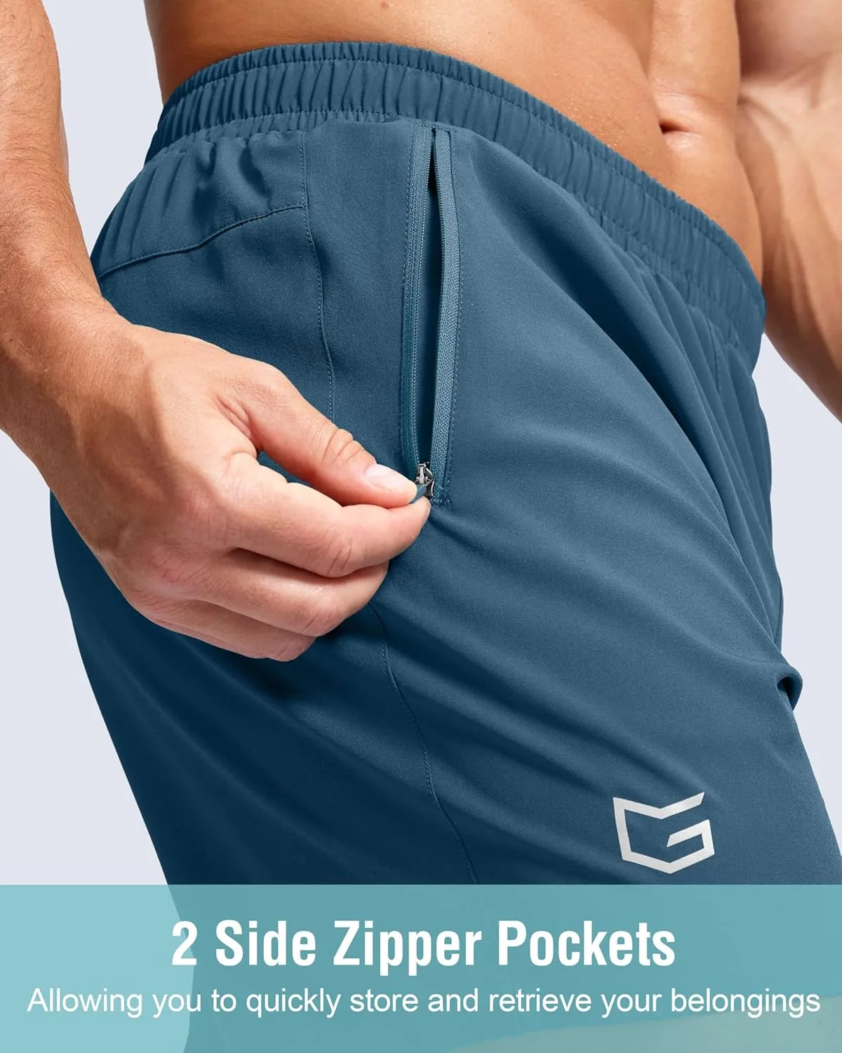 G Gradual Men's Athletic Running Shorts with Zipper Pockets Quick Dry 7"/ 5"/ 9" Workout Gym Shorts for Basketball Hiking