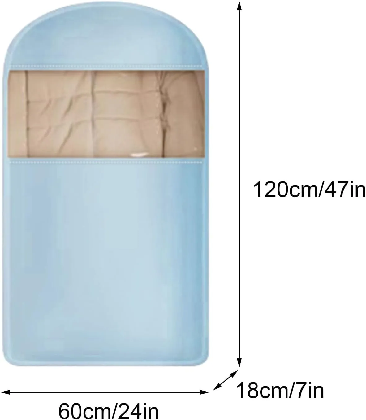 Garment Bags, Clothes Cover, Fully Enclosed with Large Transparent Window, Suitable for Jackets, Coats, Down Jackets(60x120x18cm x47x7in)