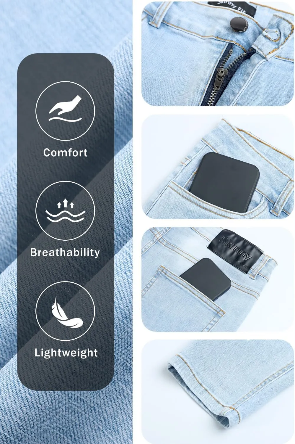 GINGTTO Mens Skinny Jeans Stretch Denim Jeans for Men
