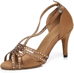 Glitter Dance Shoes for Women Rhinestones Ballroom Party Bridal Wedding Sandals