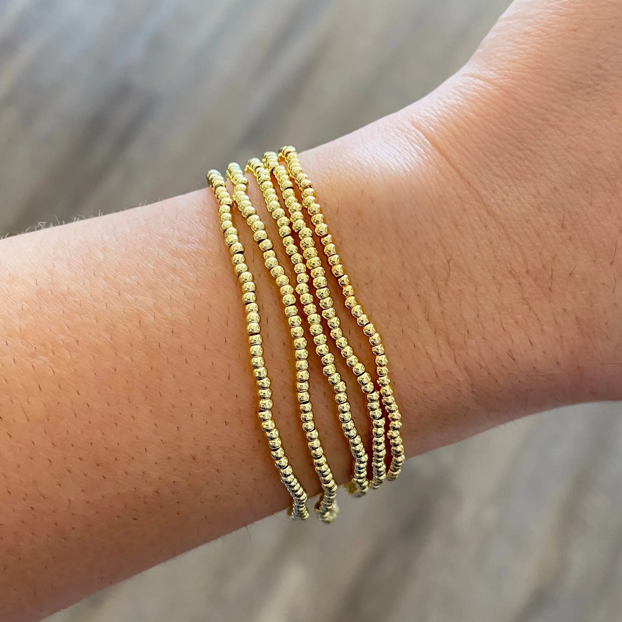 Gold 2mm Stack Bracelet by Splendid Iris