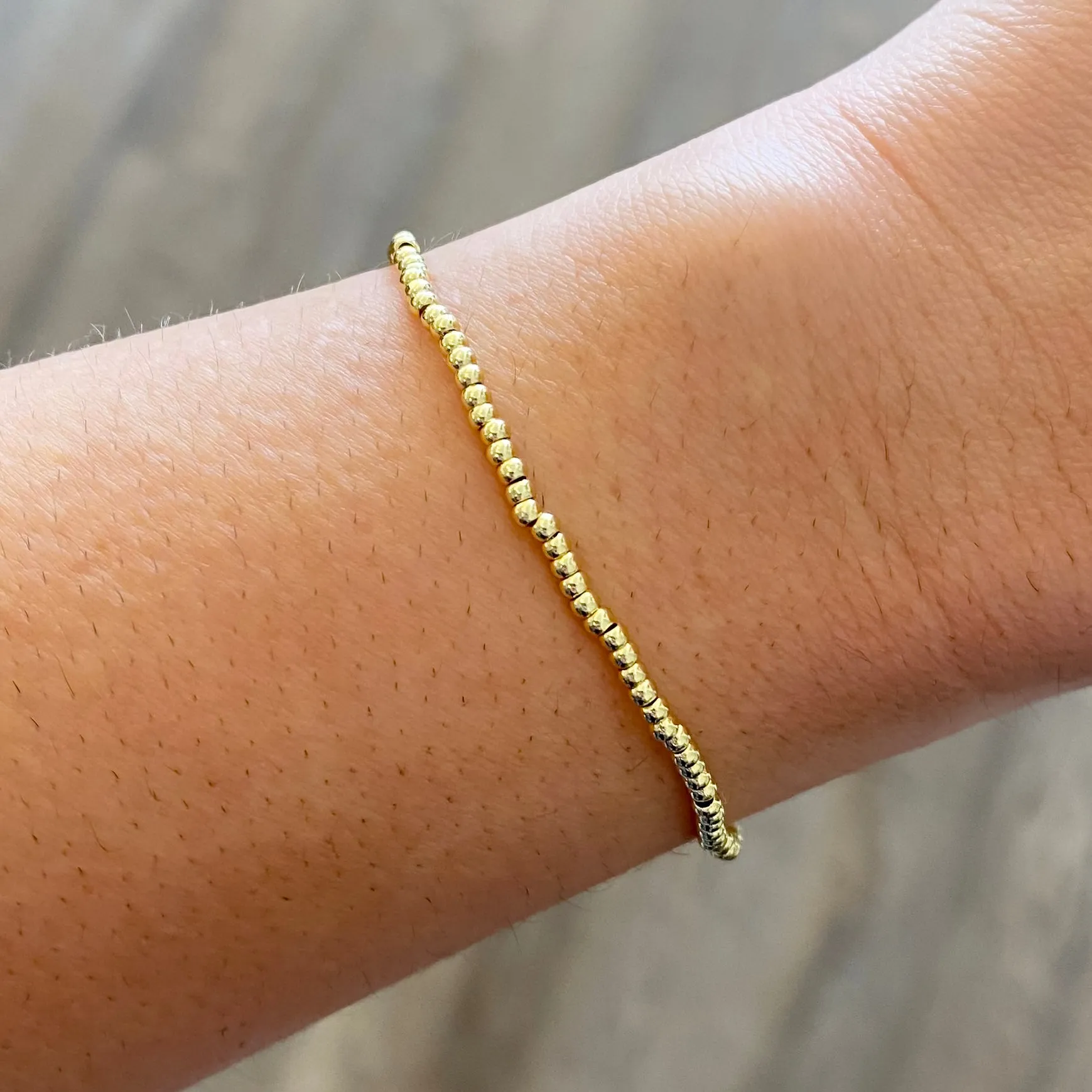 Gold 2mm Stack Bracelet by Splendid Iris