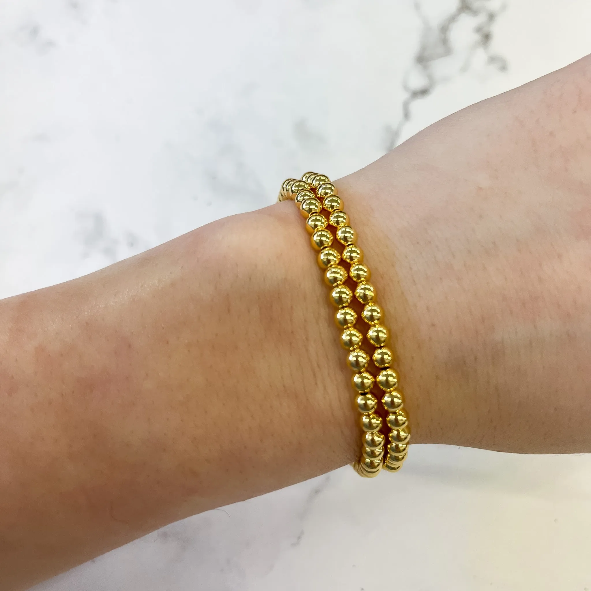 Gold 4mm Stack Bracelet by Splendid Iris