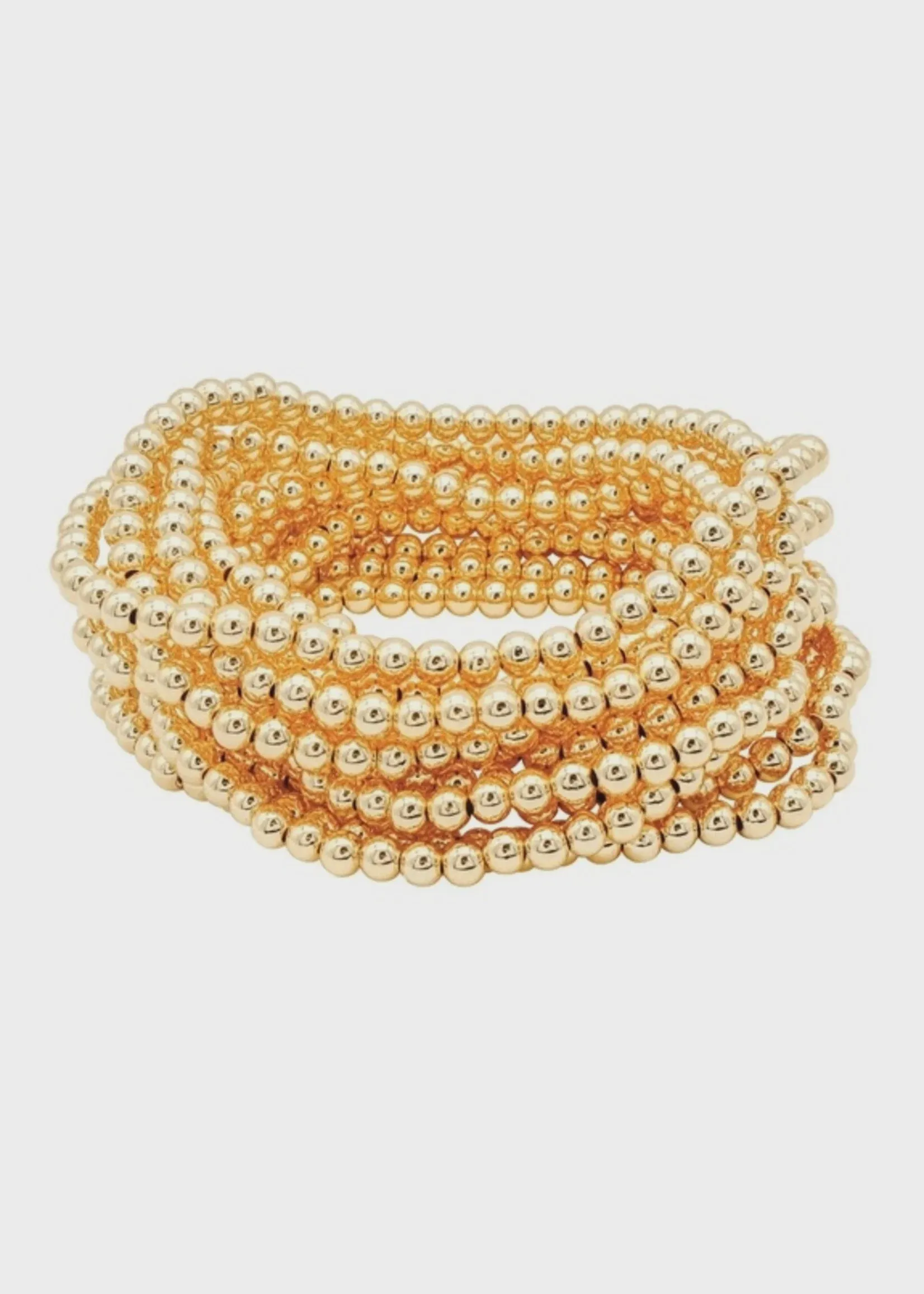 Gold Beaded Bracelet 4mm
