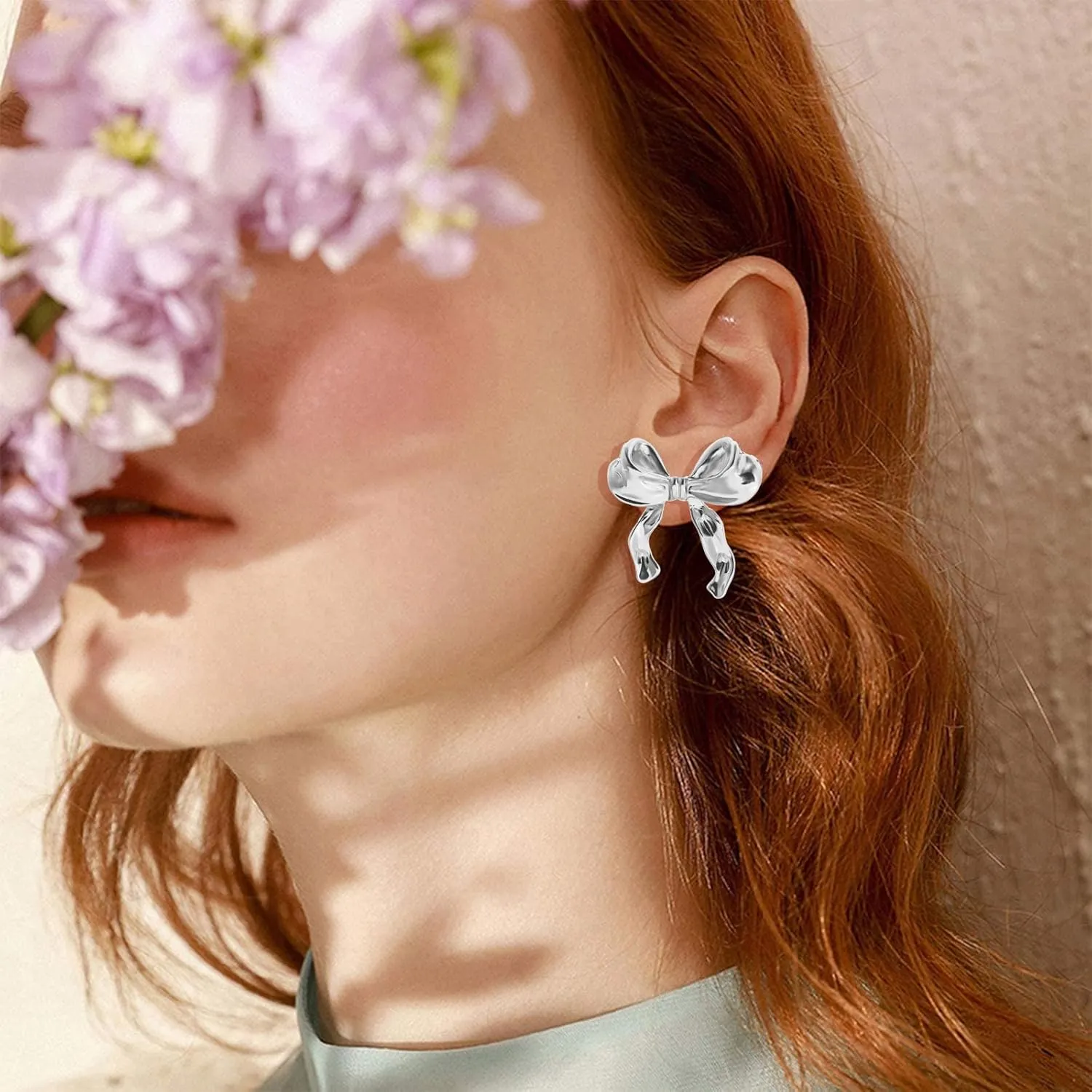 Gold Bow Earrings for Women Silver Bow Stud Earrings Ribbon Earrings Long Bow Dangle Earrings Silver Bow Jewelry Bow Earrings Gold Studs