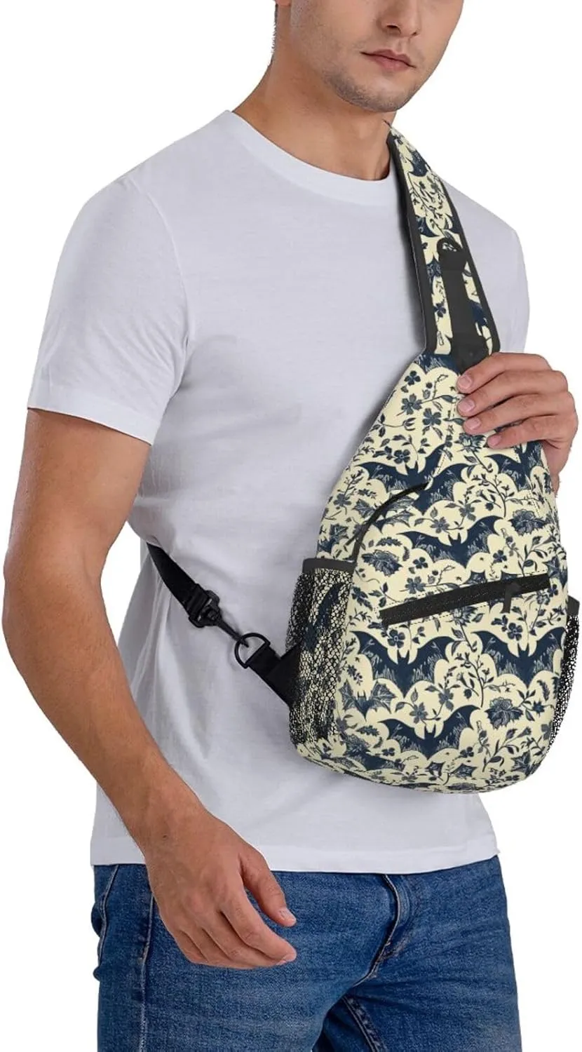 Halloween Bat Sling Backpack Hiking Backpack Crossbody Bag Sports Lightweight And Durable Chest Bag Shoulder Bag For Women Men
