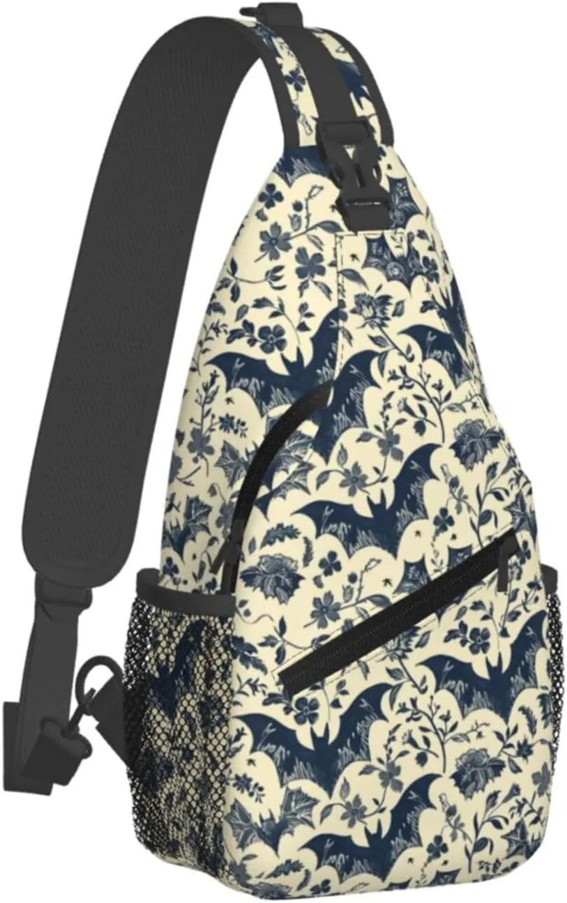 Halloween Bat Sling Backpack Hiking Backpack Crossbody Bag Sports Lightweight And Durable Chest Bag Shoulder Bag For Women Men