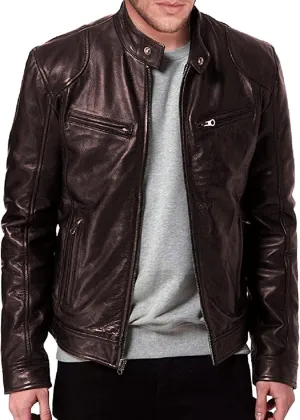 HANDSY Leather Jackets For Men - Leather Motorcycle Jacket Men -leather Biker Jacket Men - Real Leather Jackets For Men