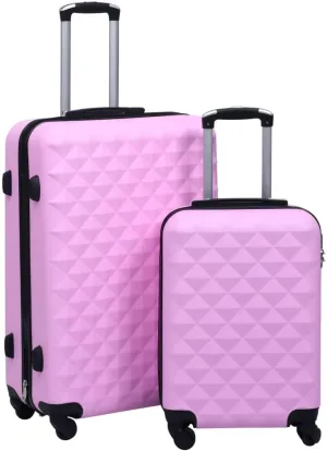 Hardcase Trolley Set 2 pcs with ABS Material and Security Lock, Lightweight and Durable, Pink