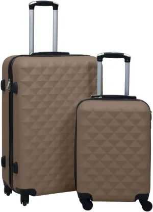 Hardcase Trolley Set, 2-Piece Brown ABS with Security Lock and 360-Degree Castors, Lightweight and Durable Travel Companion