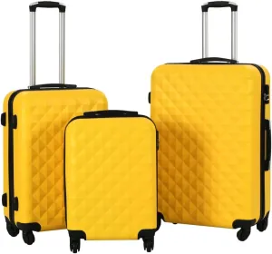 Hardcase Trolley Set 3 Pieces with ABS Material and Security Lock, Lightweight and Durable, Yellow