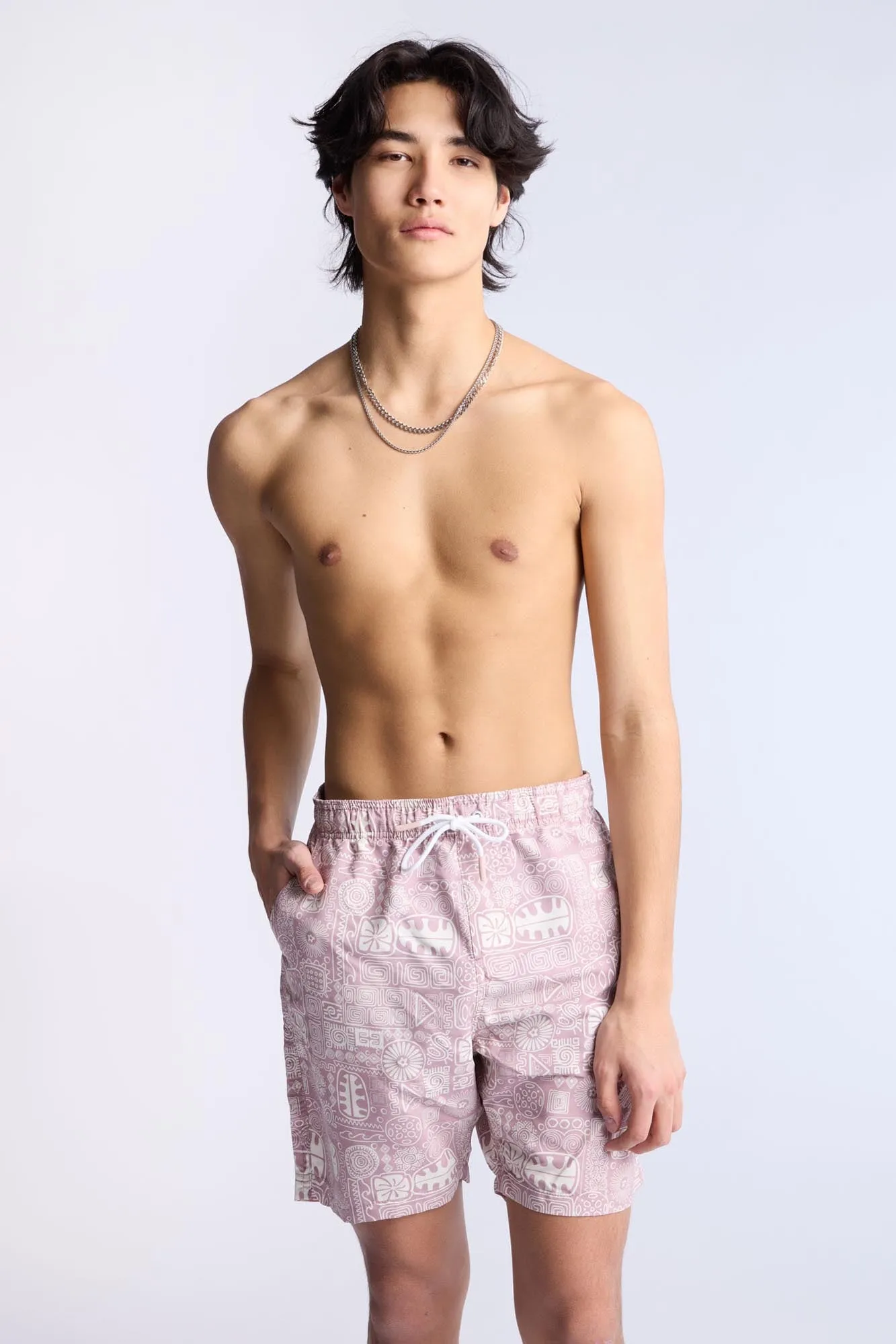 Hawaiian Printed 7" Swim Shorts
