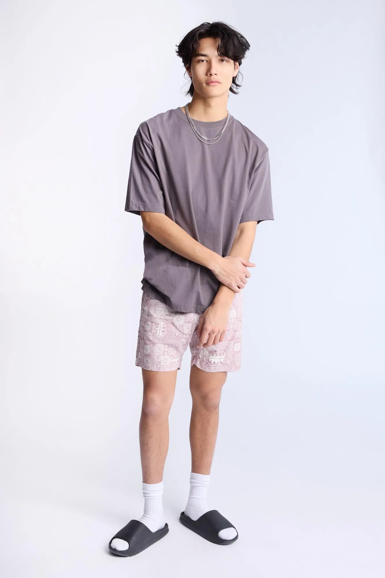 Hawaiian Printed 7" Swim Shorts