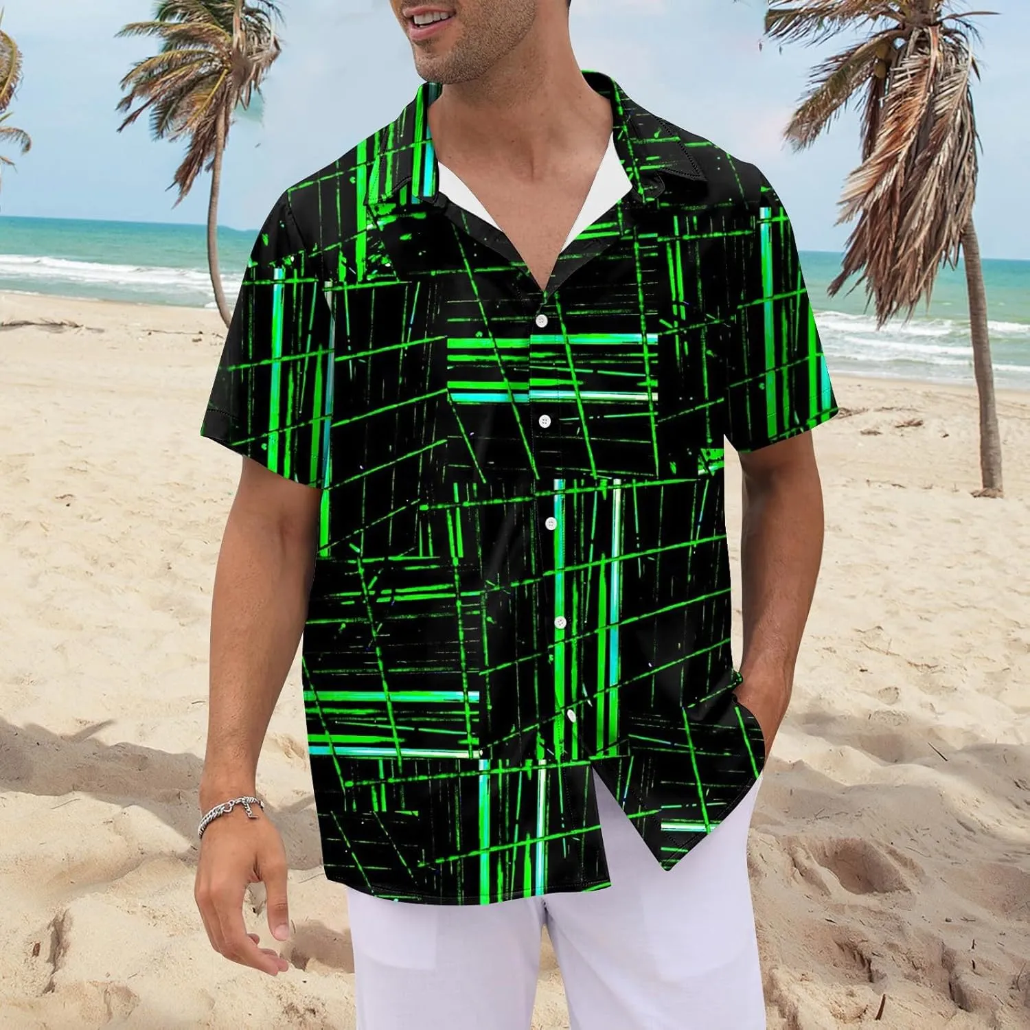 Hawaiian Shirt for Men, Unisex Summer Beach Casual Short Sleeve Floral Button Down Shirts, Tropical Holiday Beach Shirts