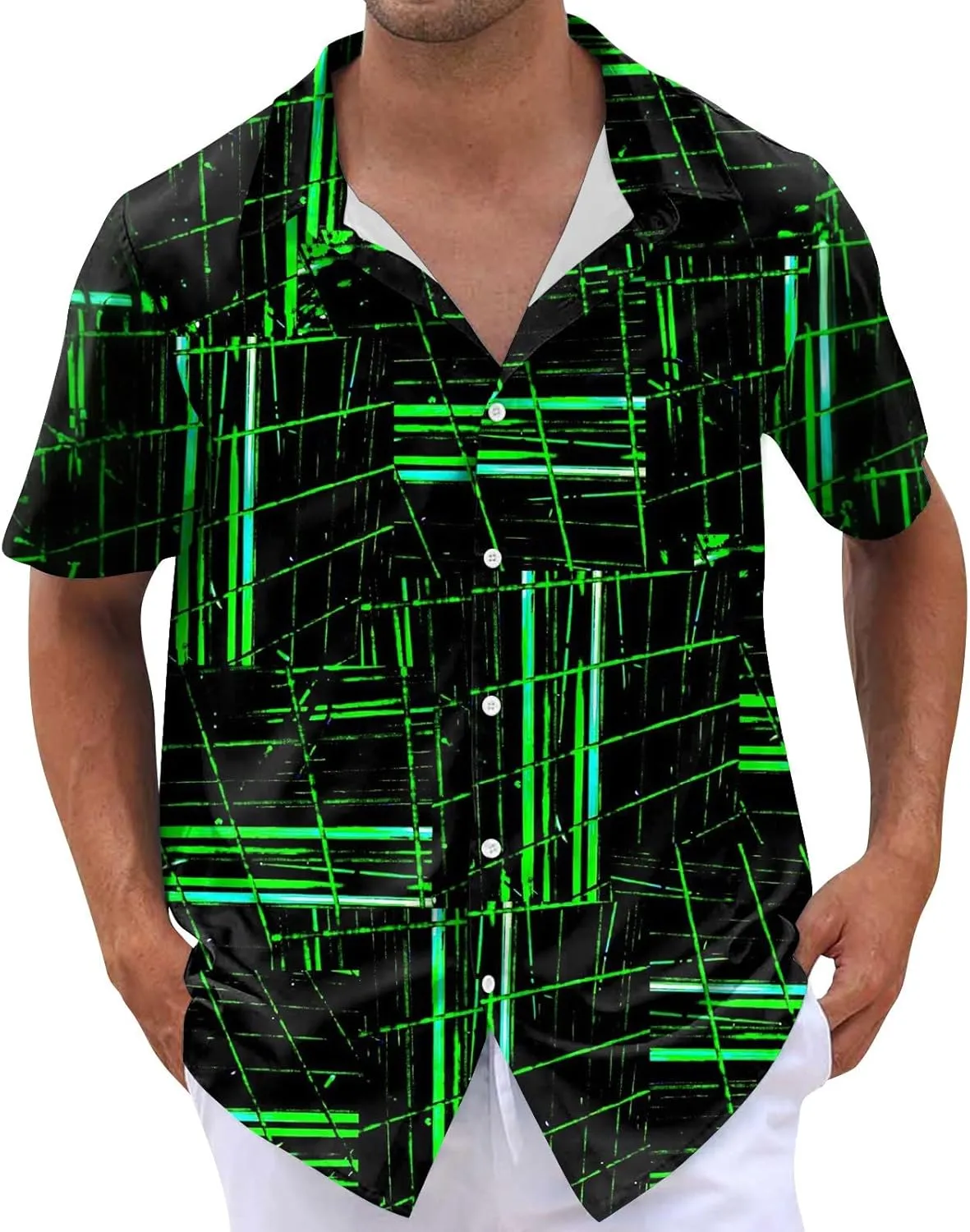 Hawaiian Shirt for Men, Unisex Summer Beach Casual Short Sleeve Floral Button Down Shirts, Tropical Holiday Beach Shirts