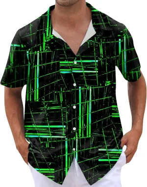 Hawaiian Shirt for Men, Unisex Summer Beach Casual Short Sleeve Floral Button Down Shirts, Tropical Holiday Beach Shirts