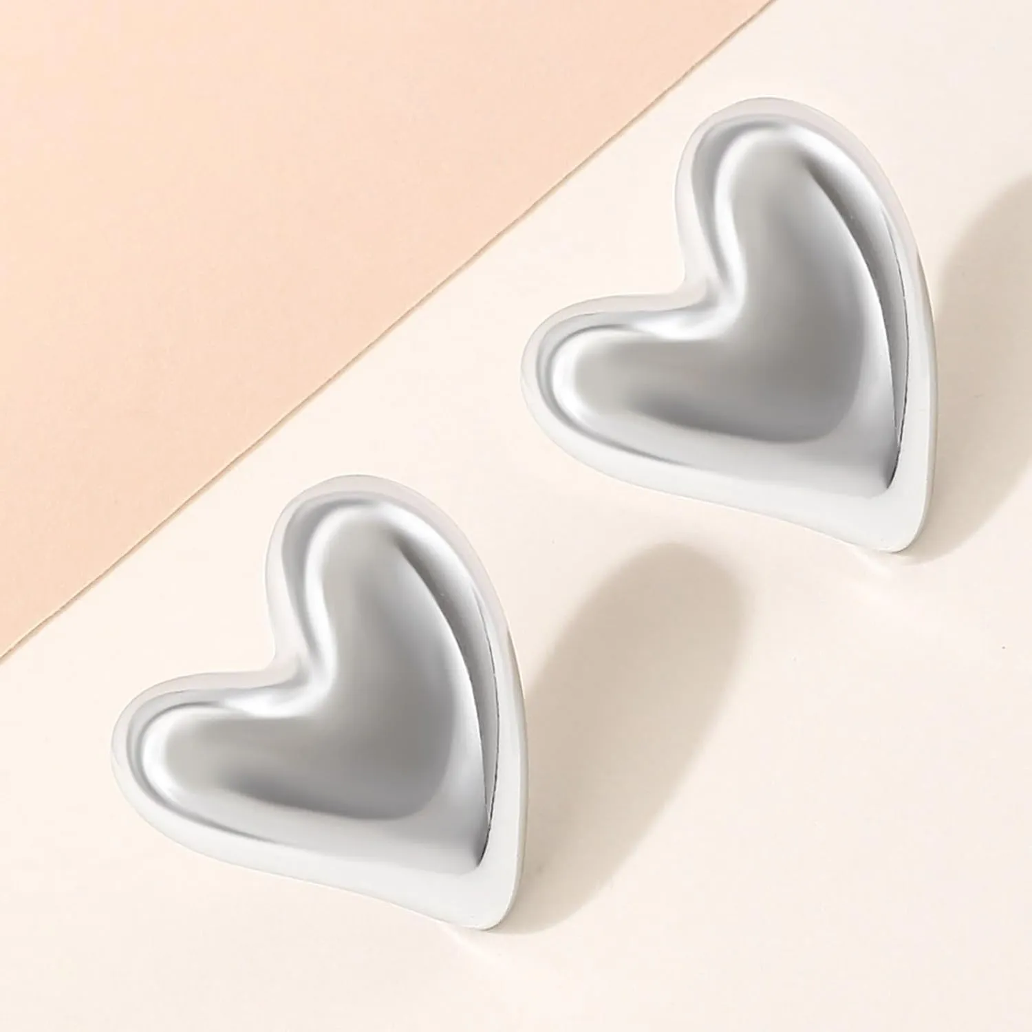 Heart Stud Earrings for Women,Gold Plated Sterling Silver Small Love Hearted Stud Valentine's Day Minimalist Jewelry Gifts