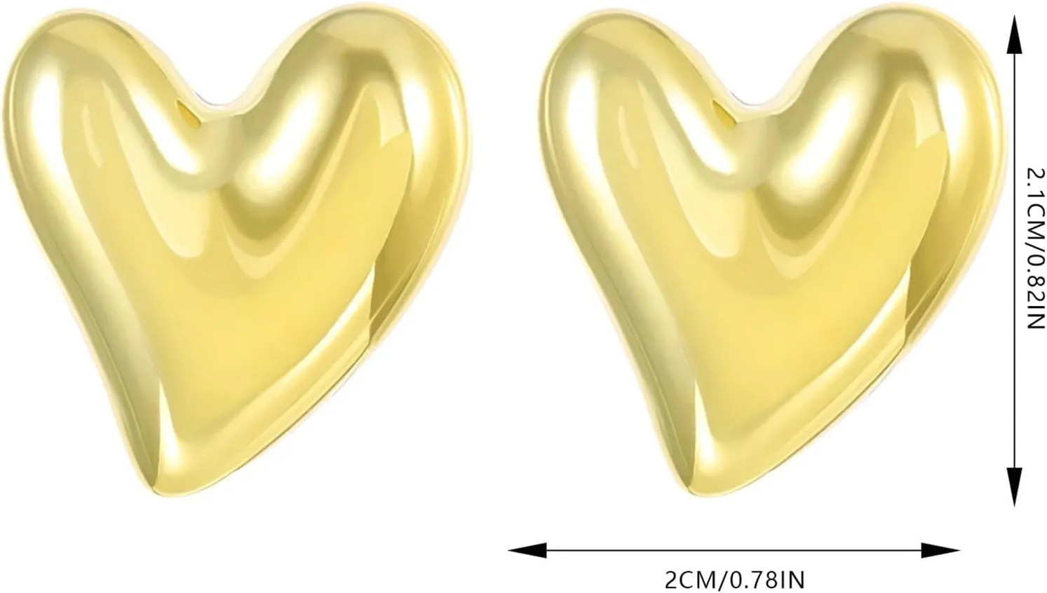 Heart Stud Earrings for Women,Gold Plated Sterling Silver Small Love Hearted Stud Valentine's Day Minimalist Jewelry Gifts