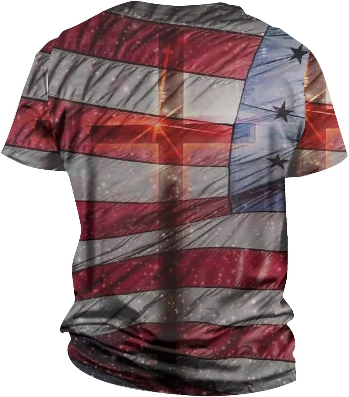 Henley Shirts 4th of July Shirts Short Sleeve Star Striped Summer Shirts Graphic Tees
