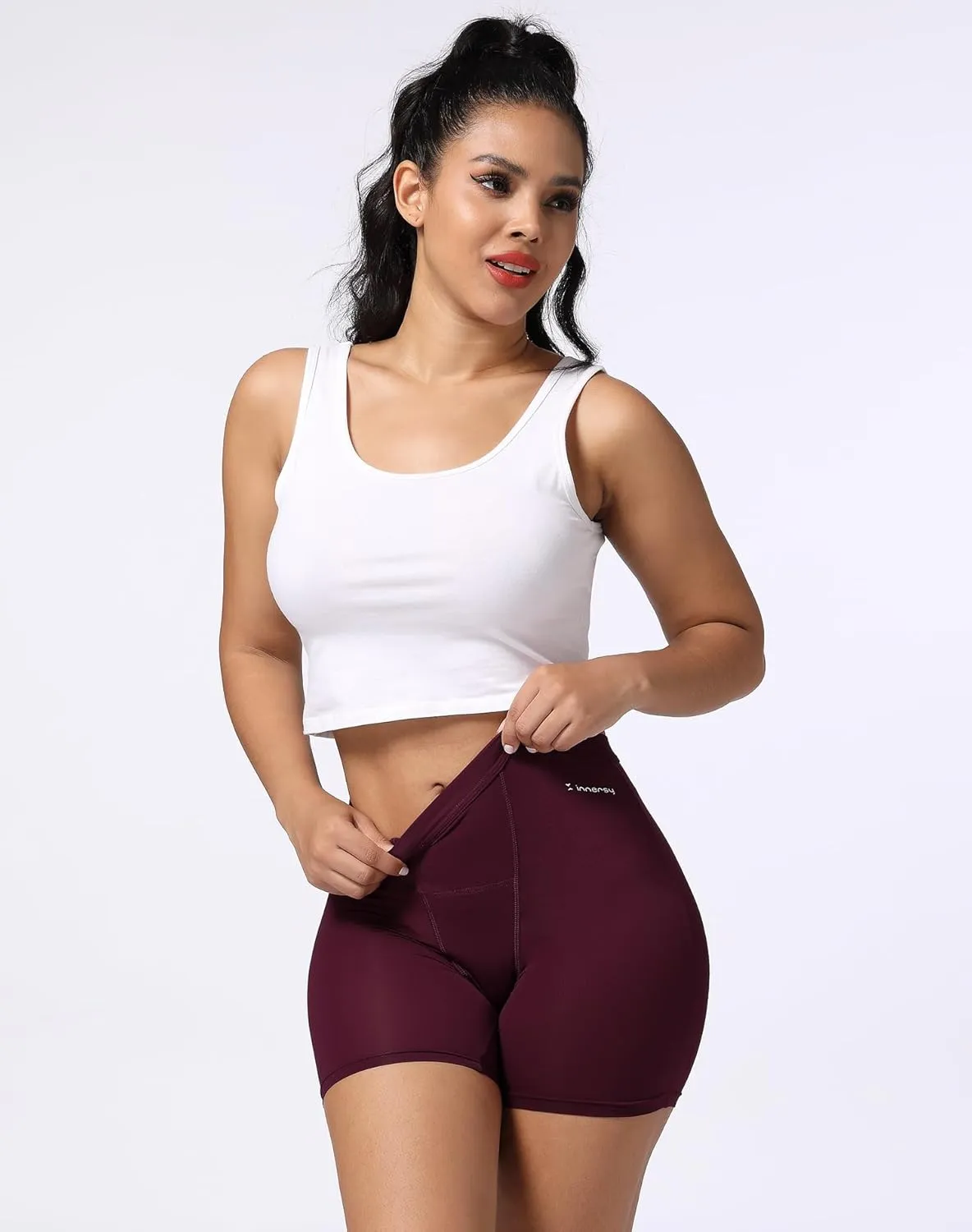 INNERSY Women's High Waisted Period Underwear Boy Shorts Panties for Postpartum Menstrual 3-Pack