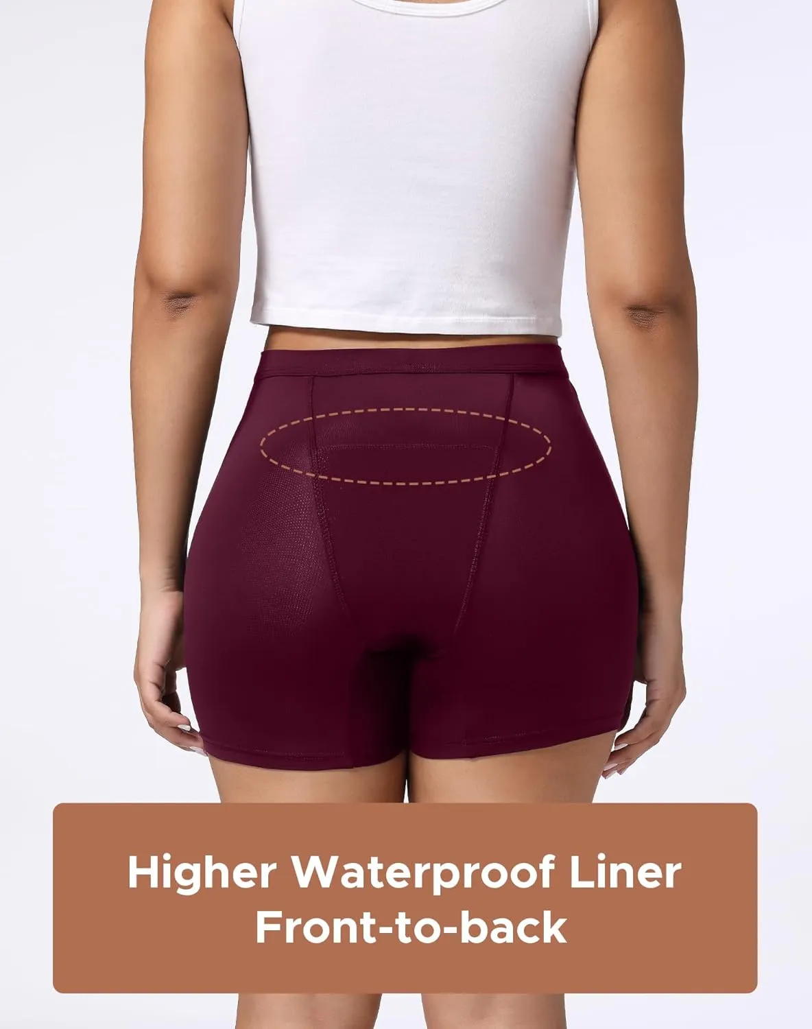 INNERSY Women's High Waisted Period Underwear Boy Shorts Panties for Postpartum Menstrual 3-Pack