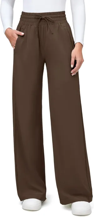 IUGA UPF 50  Hiking Travel Pants Women Quick-Dry Beach Pants Wide Leg Business Casual Pants 28''/30''