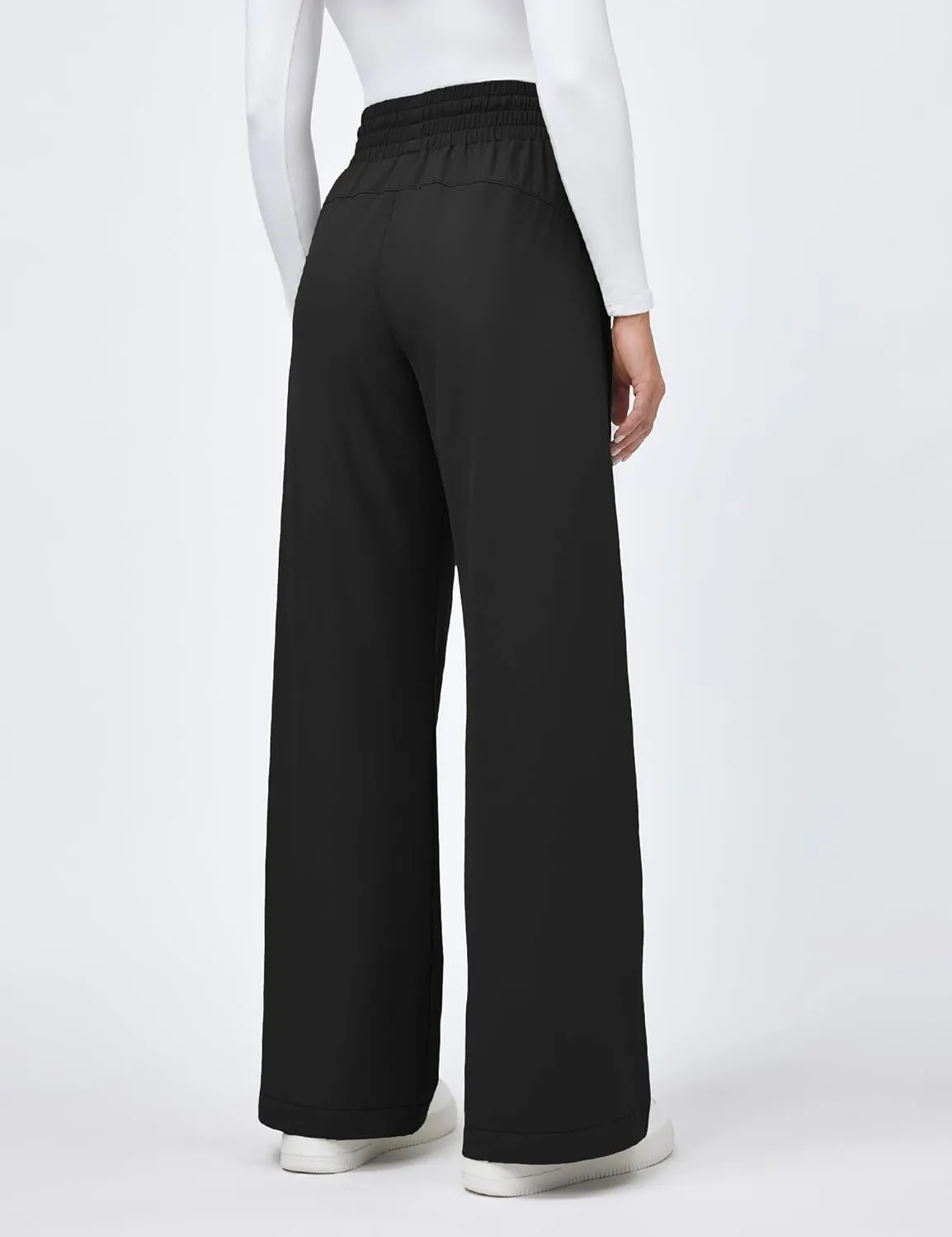 IUGA UPF 50  Wide Leg Travel Hiking Pants for Women Quick-Dry Business Casual Pants for Work Lounge Beach, 28''/30''