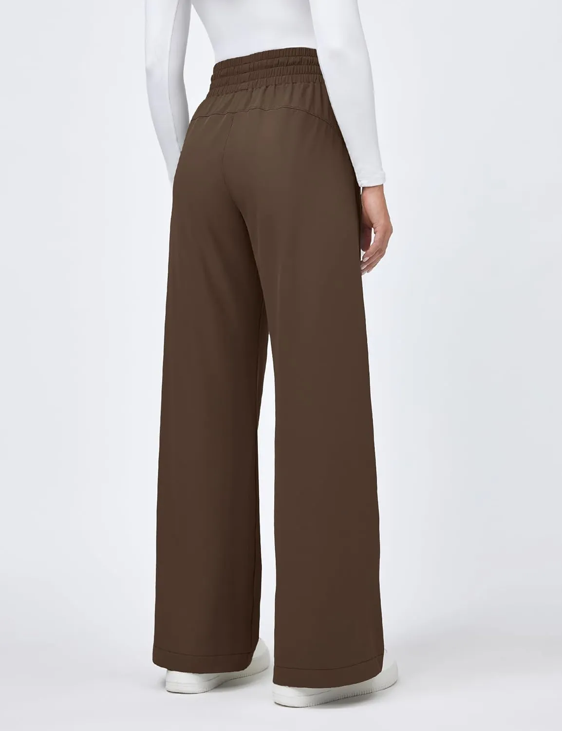IUGA UPF 50  Wide Leg Travel Hiking Pants for Women Quick-Dry Business Casual Pants for Work Lounge Beach, 28''/30''