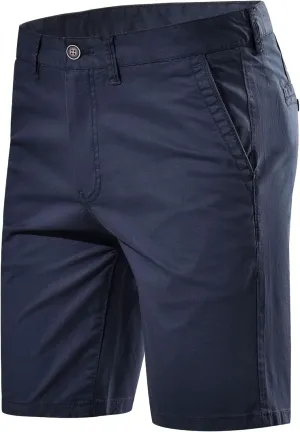 JEShifangjiusu Men's Shorts Summer Solid Color Slim Fit Flat Front Walk Chino Shorts Athletic Casual Drawstring Short Pants