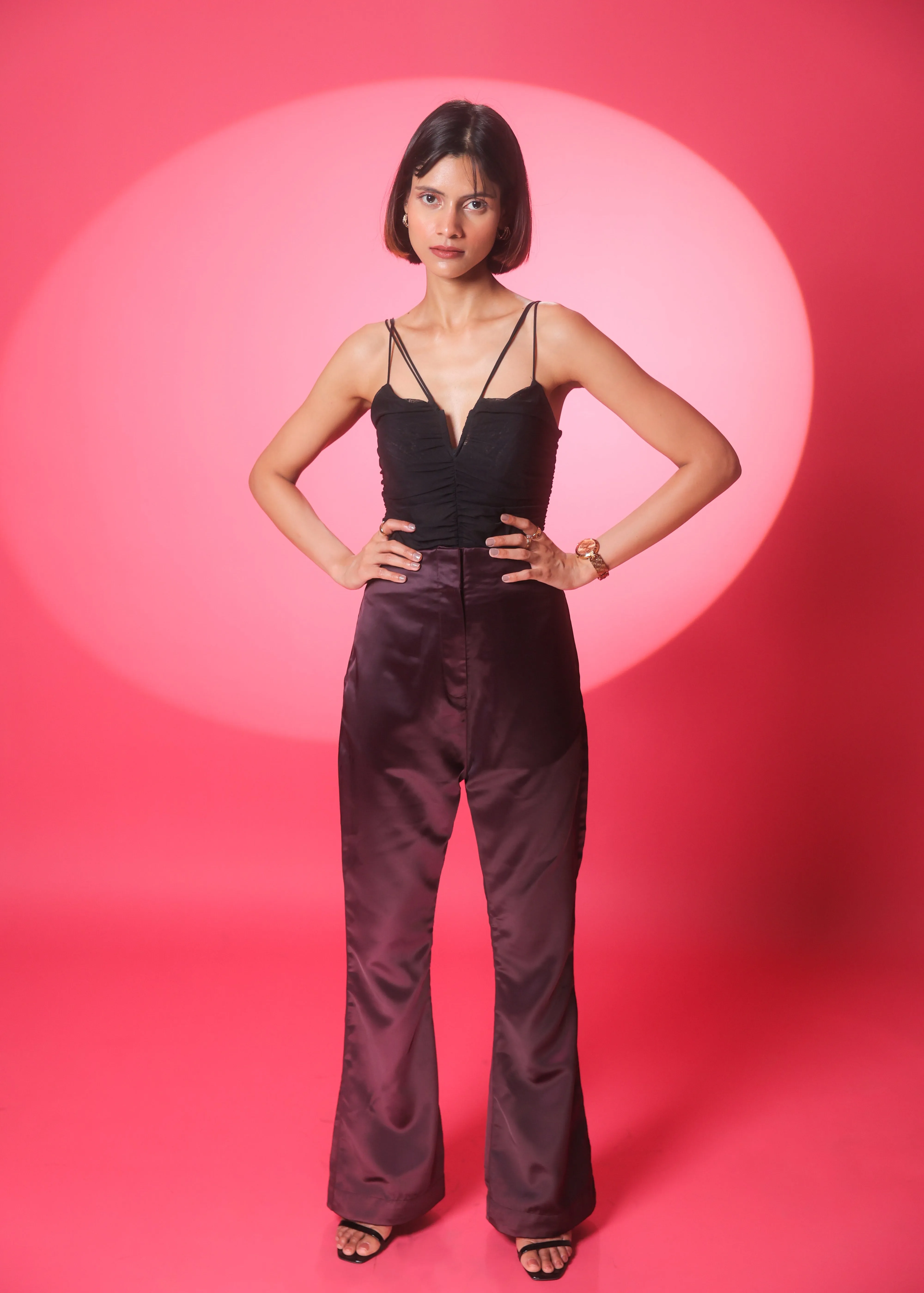 Laila Wine High waist Trousers