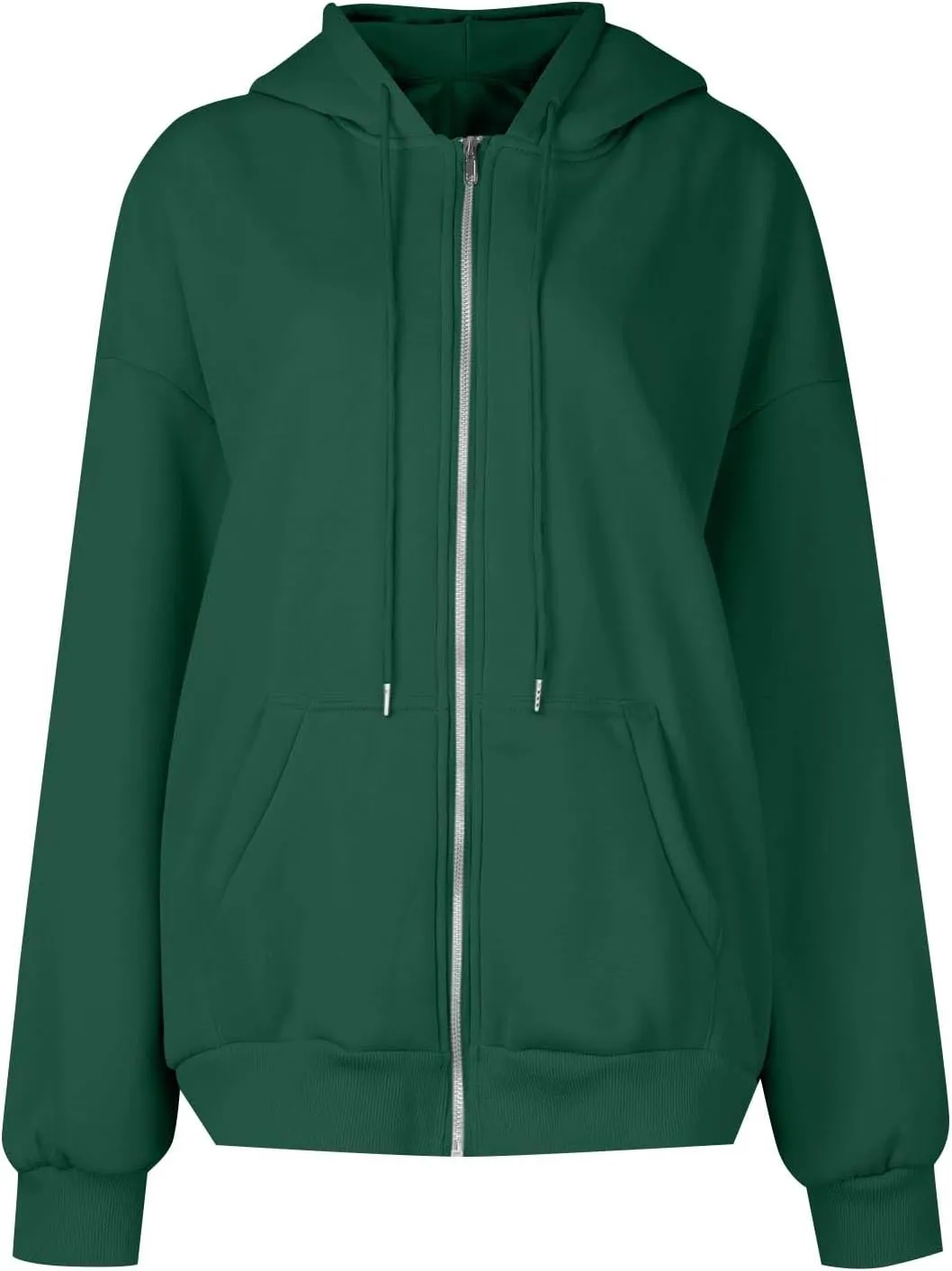 Lightweight Hoodies for Plus Size Women Zip Up 3x Long Sleeve Sweatshirt Jackets Loose Casual Tops with Pockets