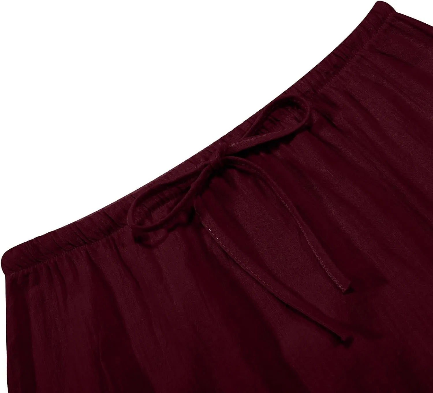 Long Linen Skirts for Women Drawstring High Waisteummer Boho A Line Maxi Skirt Flowy Vacation Casual Skorts