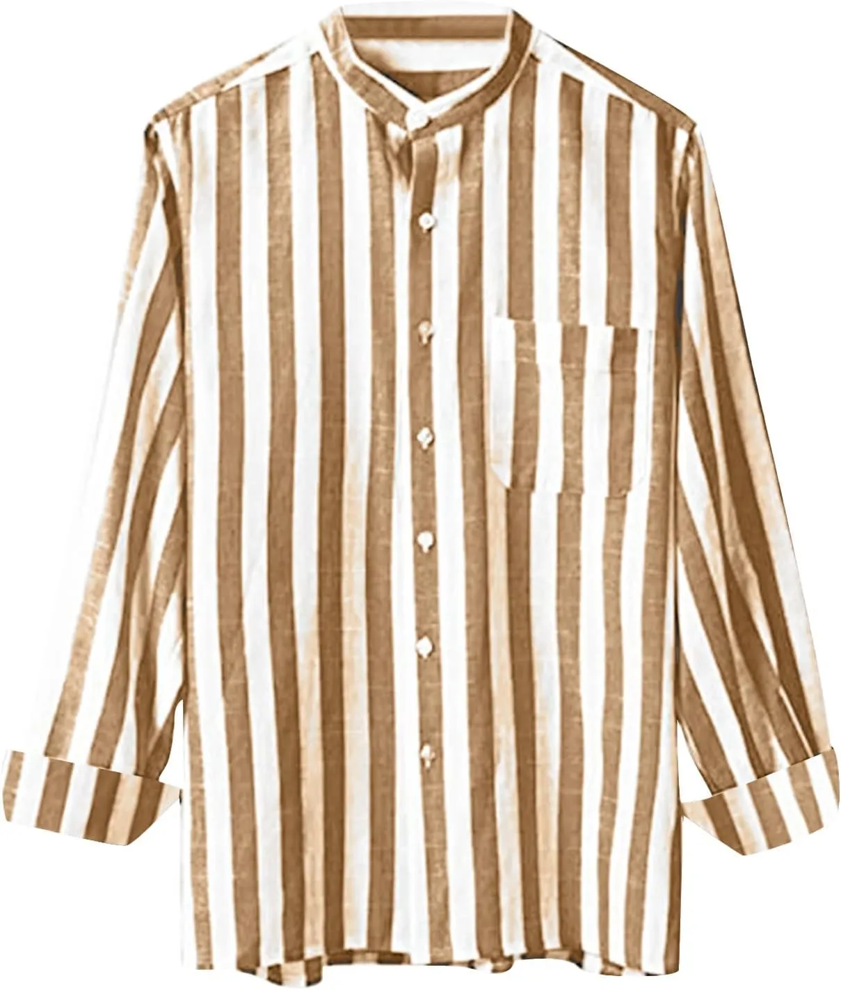 Long Sleeve Shirts for Men Buckle Collar Pocket Long Sleeve Shirt Top Long Sleeve Shirt Mens Dress Shirts Button