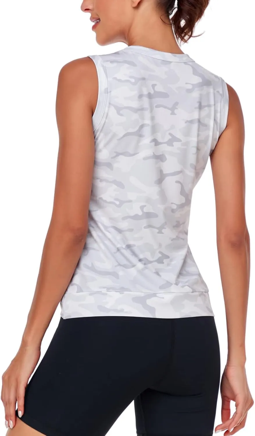 LURANEE Women's Workout Athletic Tank Tops Quick Dry Sun Protection Yoga Gym Crop Sleeveless Shirts