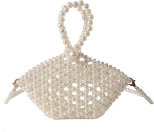 Luxury Pearl Bag Chain Bag Purse Ladies Beaded Cross Body Shoulder Bag Handmade Bags Women's Clutches for Wedding Party Bridal Party Gifts for Girls Women 02