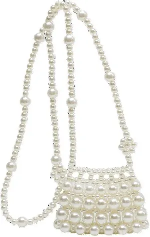 Luxury Pearl Bag Chain Bag Purse Ladies Beaded Cross Body Shoulder Bag Handmade Bags Women's Clutches for Wedding Party Bridal Party Gifts for Girls Women 19