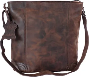 Madosh, Women's Leather Crossbody Handbag Large Capacity Fashion Shoulder Laptop Satchel Purse Hobo Bag
