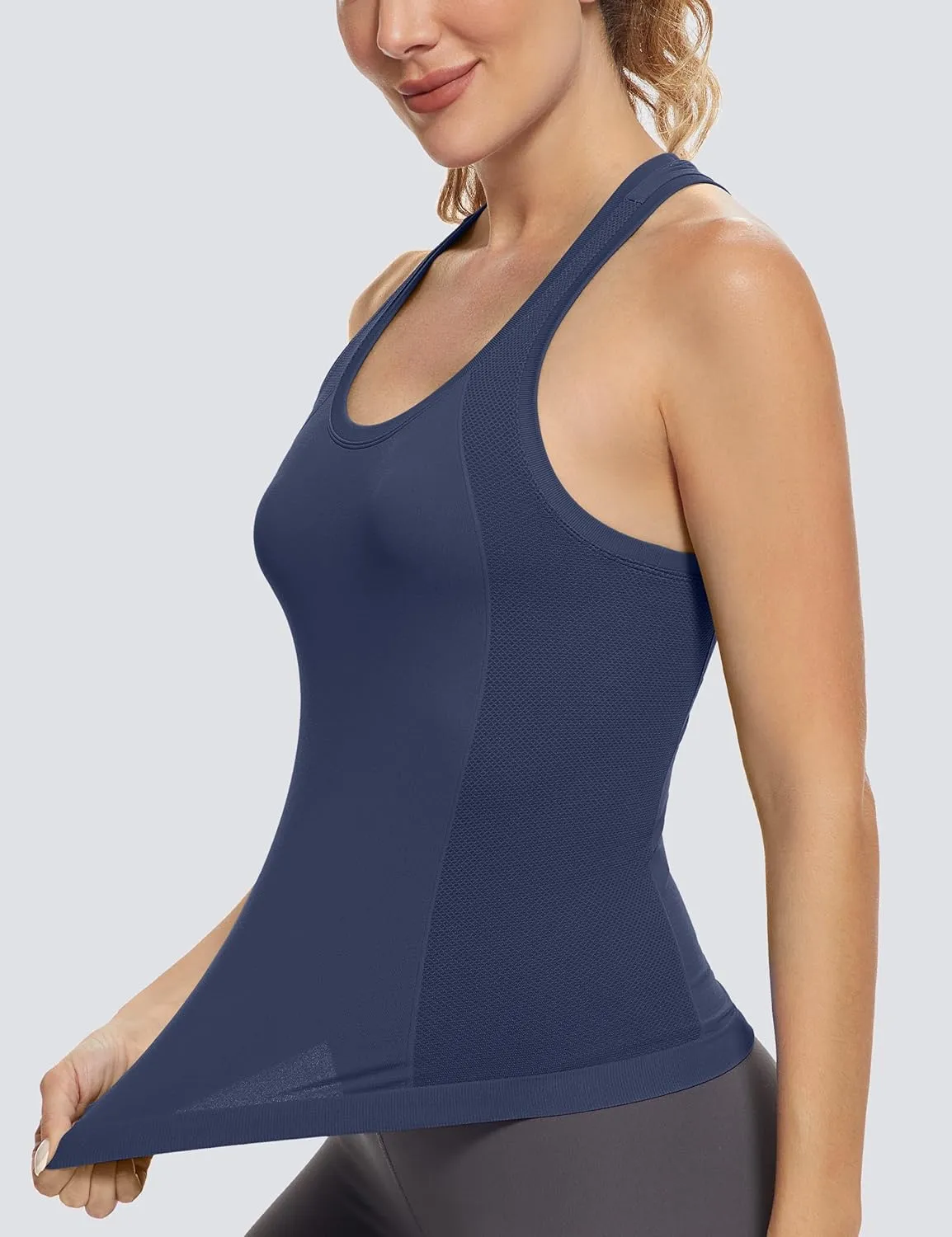 MathCat Workout Tops for Women Racerback Tank Tops Seamless Running Tank Tops Muscle Tank