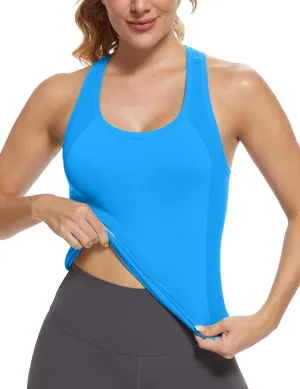 MathCat Workout Tops for Women Racerback Tank Tops Seamless Running Tank Tops Muscle Tank