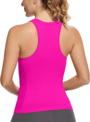 MathCat Workout Tops for Women Racerback Tank Tops Seamless Running Tank Tops Muscle Tank
