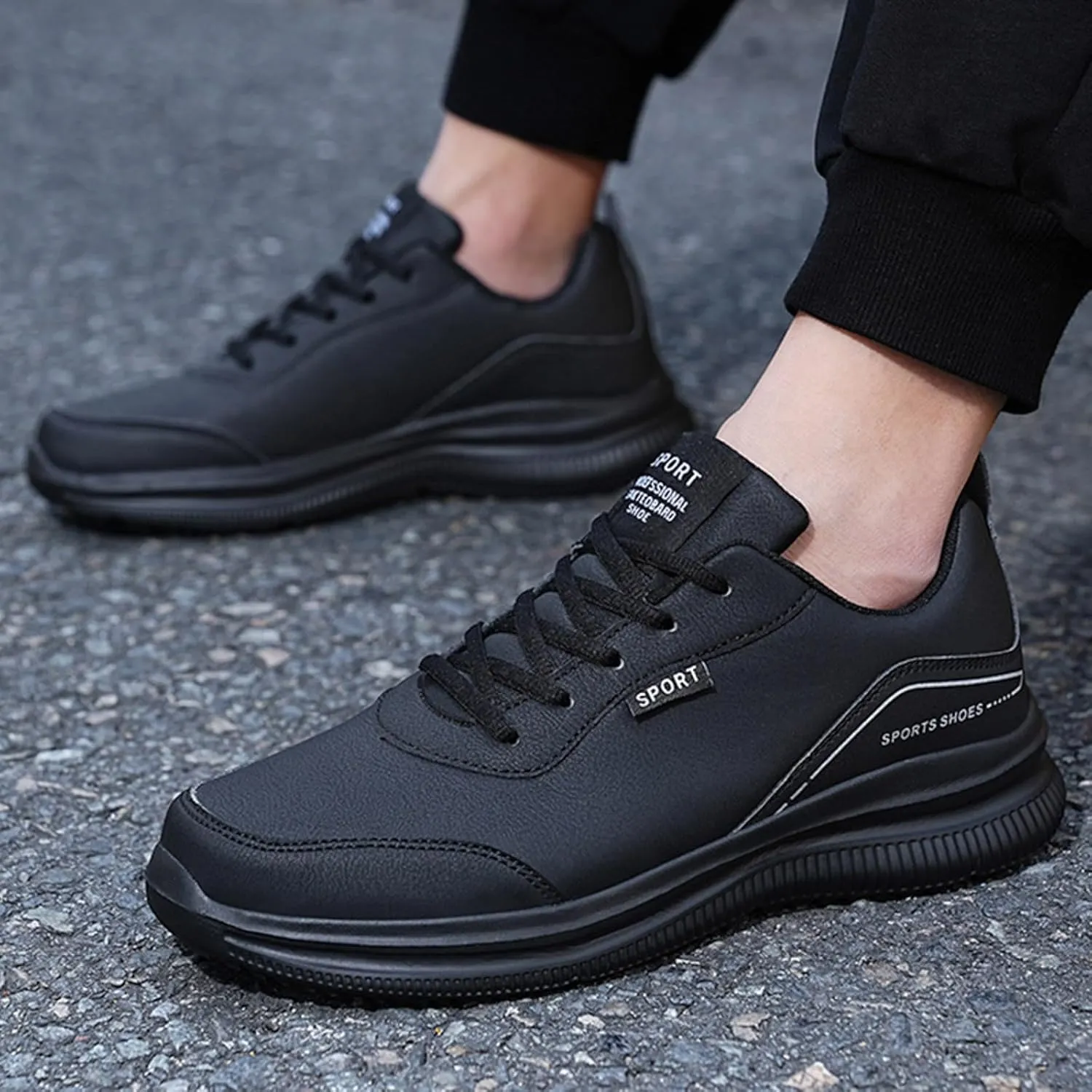Men Casual Sports Shoes New Pattern Solid Color Four Season Thick Sole Flat Bottom Casual Dressing Shoes for Men