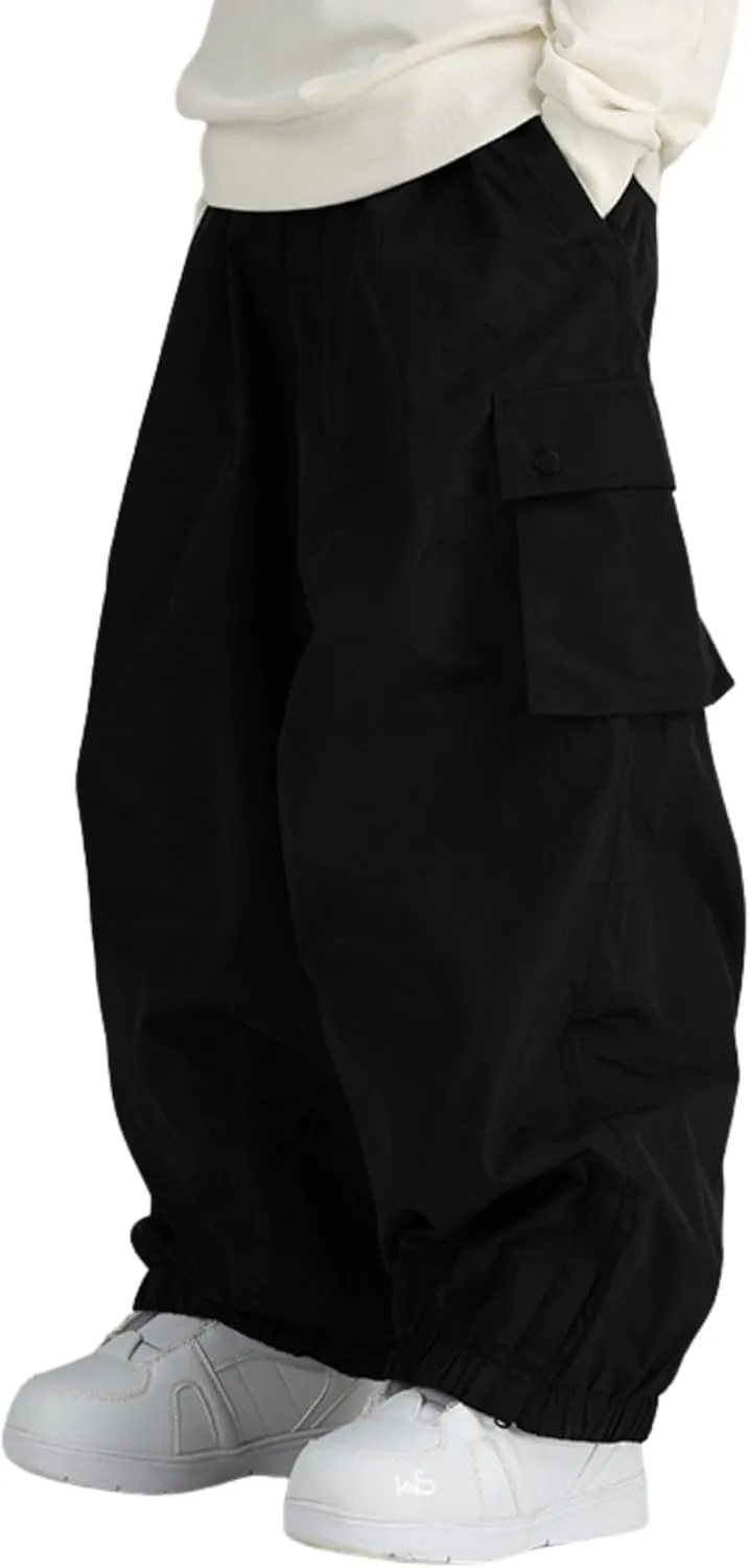 Men's Baggy Cargo Snow Pants Warm Insulation Ski Pant Snowboard Outdoor Hiking