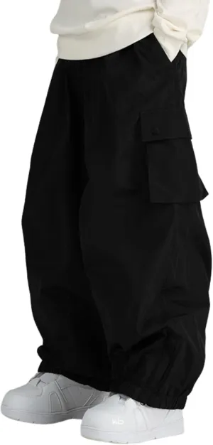 Men's Baggy Cargo Snow Pants Warm Insulation Ski Pant Snowboard Outdoor Hiking