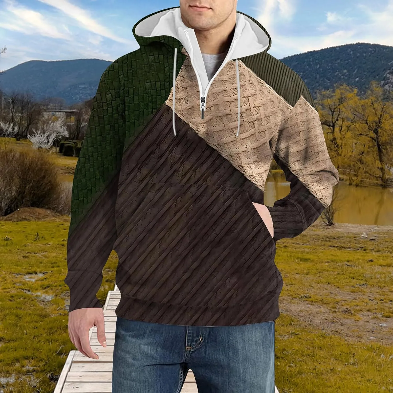 Mens Big and Tall Graphic Hoodie: Heavy Weight Workout Flannel Sweatshirt Designer Oversized Pullover