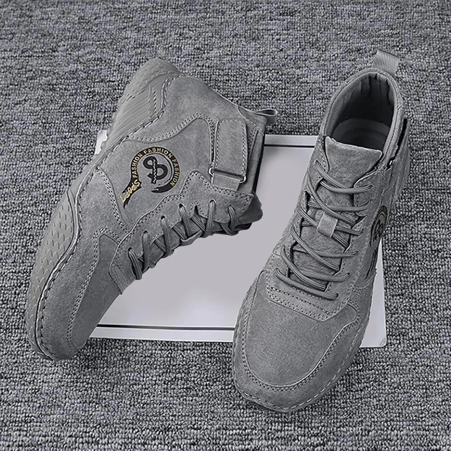 Men's British Large Casual Suede Foreign Trade Lace Up and Hook Loop Sneakers Shoes Men Sneaker