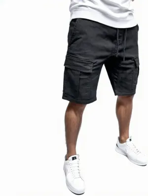 Mens Casual Shorts Solid Color Cargo Shorts Pocket Slim Drawstring Shorts Summer Shorts Workout Pants Track Shorts