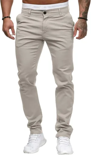 Mens Chinos Pants Skinny Flat Front Joggers Dress Pants Slim Fit Workout Pants for Men Sweatpants Hiking Pants