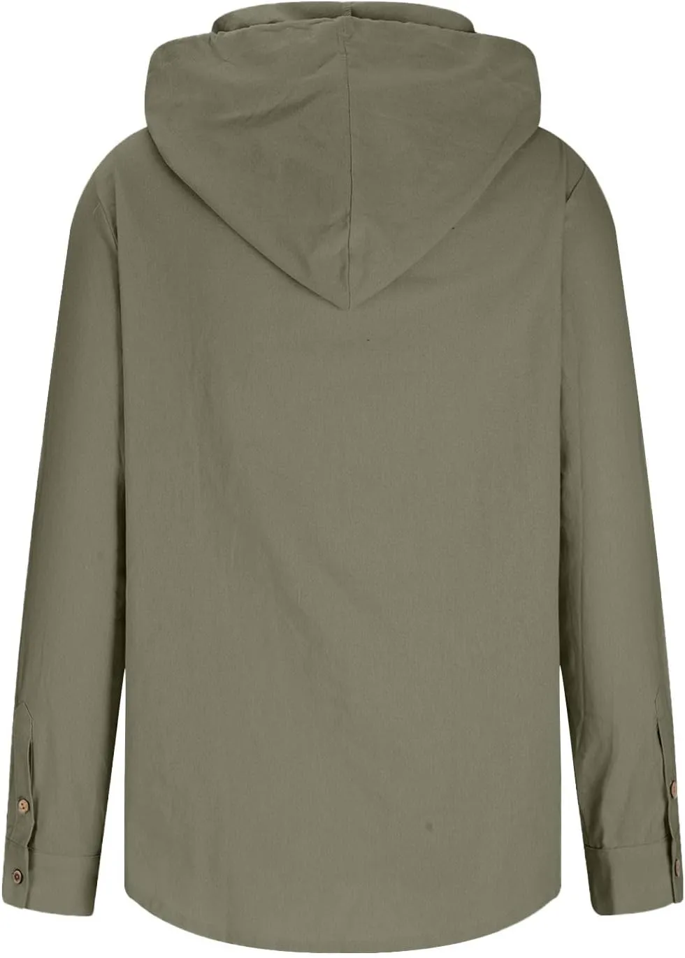 Mens Cotton Linen Shirts Casual Button Down Shirts Long Sleeve Roll-Up Sleeve Summer Shirts with Hood Hawaiian Shirts