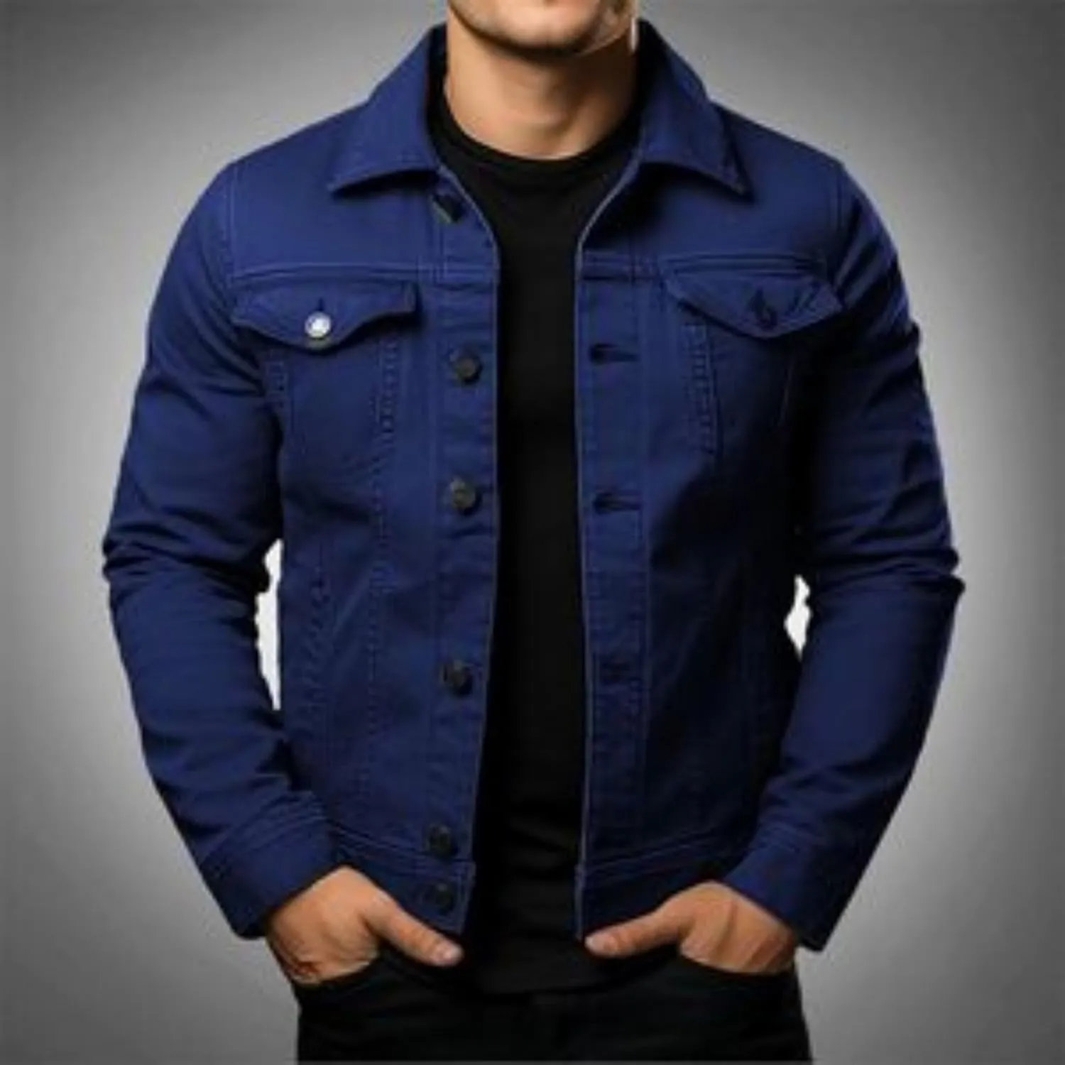 Mens Cozy Jacket Lightweight Casual Coat Lapel Button Pockets Outwear Slim Fit Overshirt Spring Fall