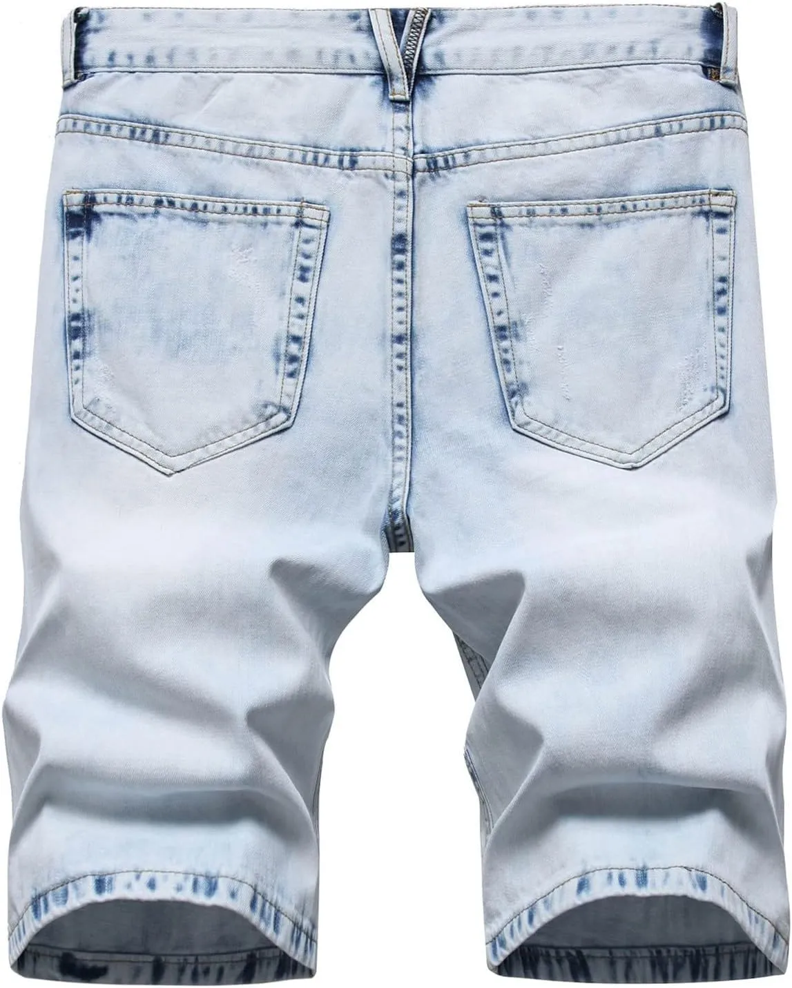 Men's Denim Shorts Ripped Short Jeans Cargo Denim Shorts with Pockets Casual Half Pants Summer Cropped Trousers